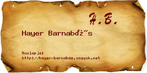 Hayer Barnabás névjegykártya